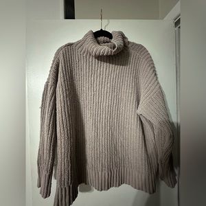 Aerie | Size L Blush/Beige Chenille Knit Sweater